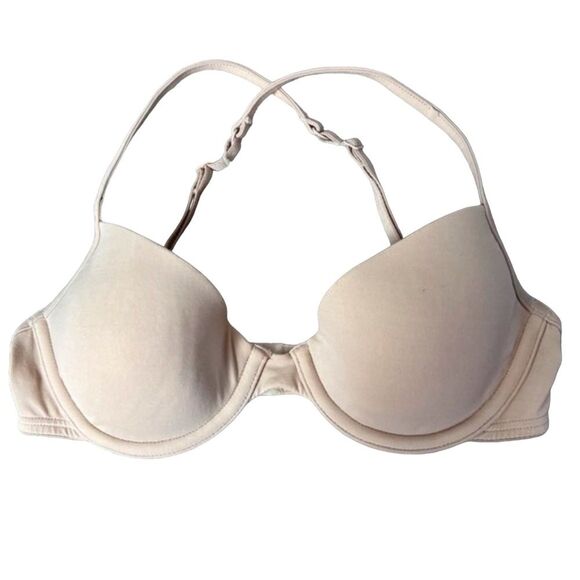 PINK Victoria’s Secret T-Shirt Demi Bra Nude Size 32B - Picture 2 of 6